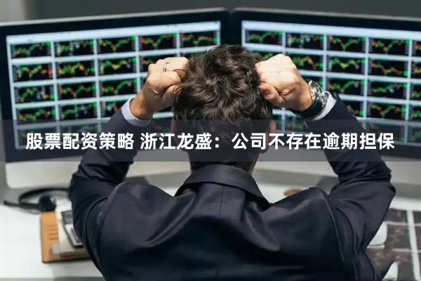 股票配资策略 浙江龙盛：公司不存在逾期担保